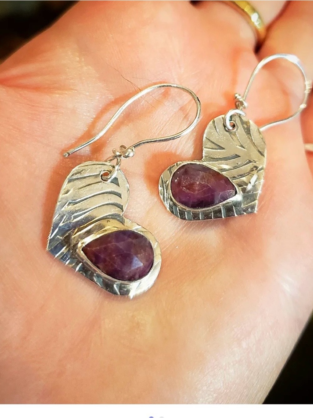 Nola Jane Sterling Corundum Ruby Earrings